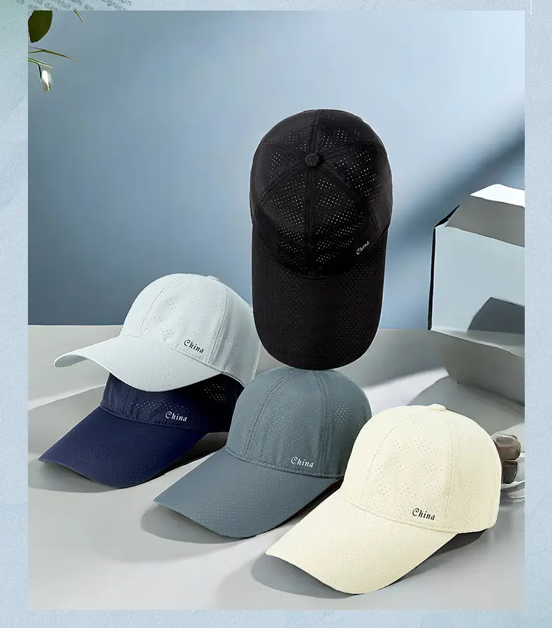 Women Green Cotton Baseball Cap with Brim 11cm — feature 22