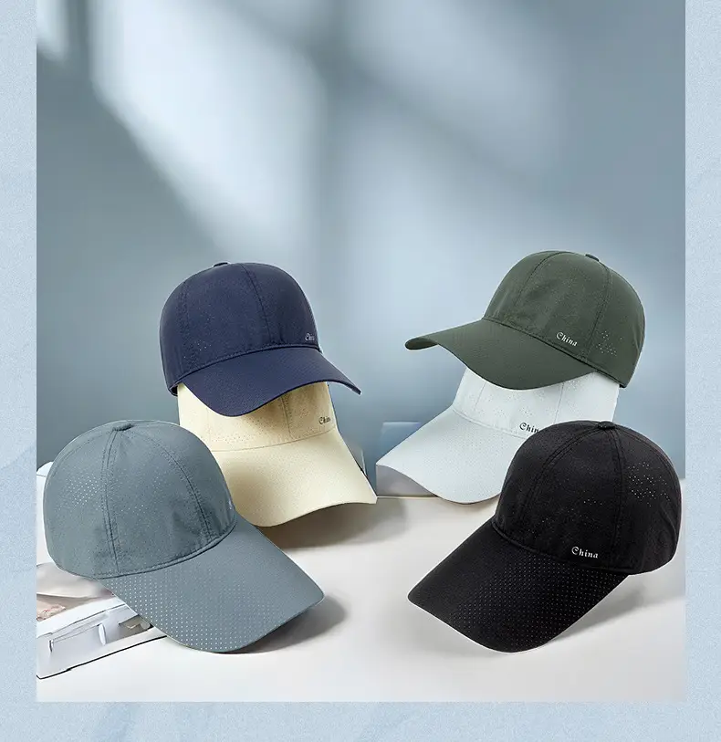 Women Green Cotton Baseball Cap with Brim 11cm — feature 29