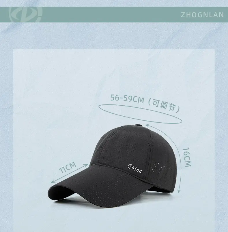 Women Green Cotton Baseball Cap with Brim 11cm — feature 30