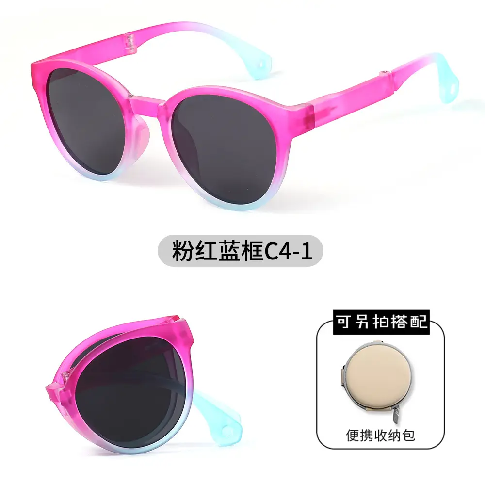Foldable Polarized Kids Sunglasses Yellow C3 - Image 6