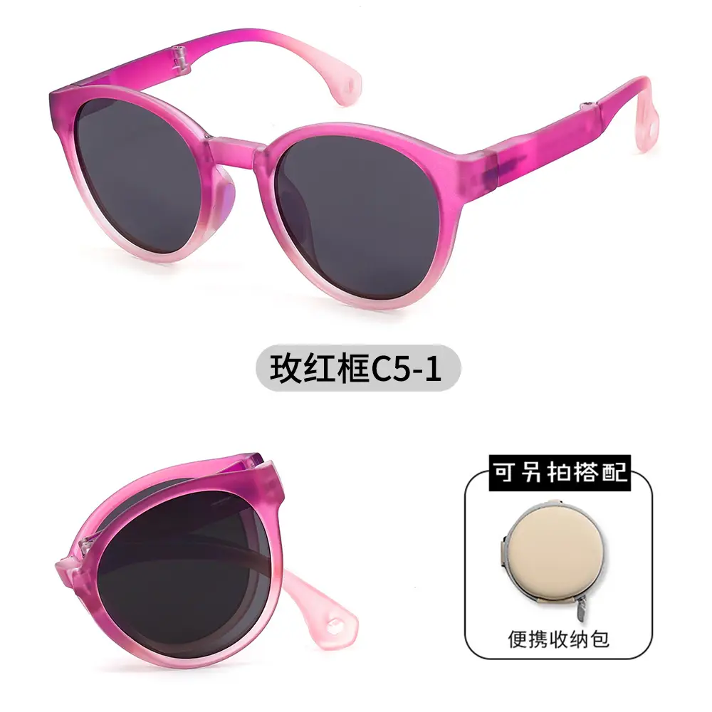 Foldable Polarized Kids Sunglasses Yellow C3 - Image 5