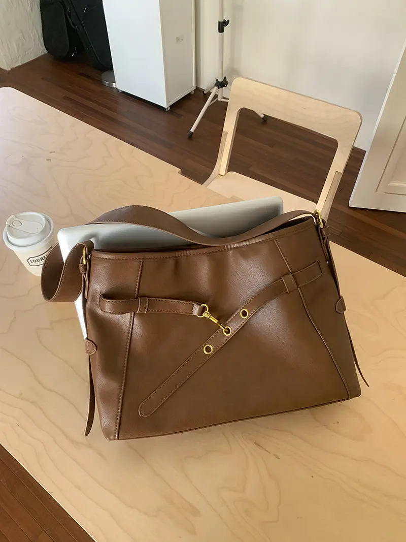 Meilade Brown Leather Shoulder Bag for Women 2026 - Image 4