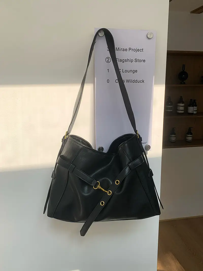 Meilade Brown Leather Shoulder Bag for Women 2026 - Image 2