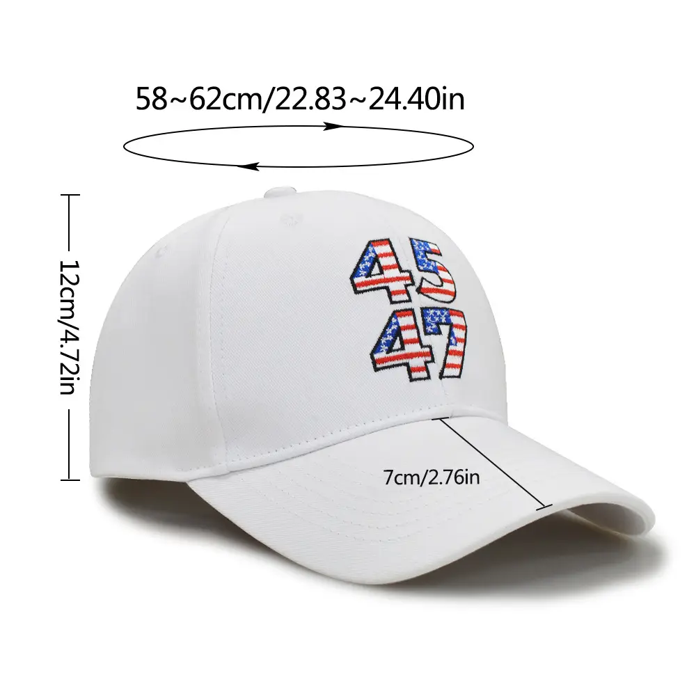 4547 American Flag Baseball Cap White - Image 5