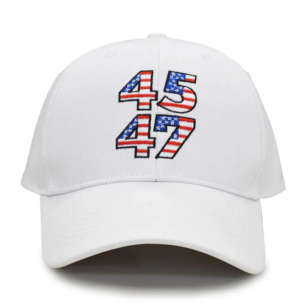 4547 American Flag Baseball Cap White - Image 6