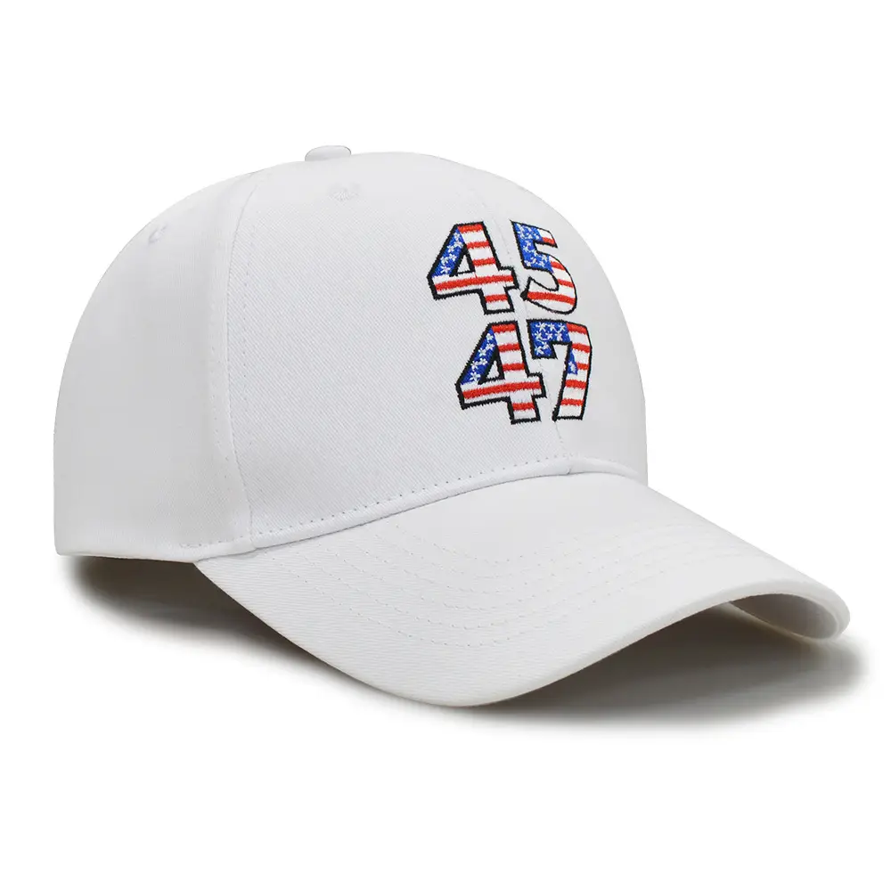 4547 American Flag Baseball Cap White — feature 4