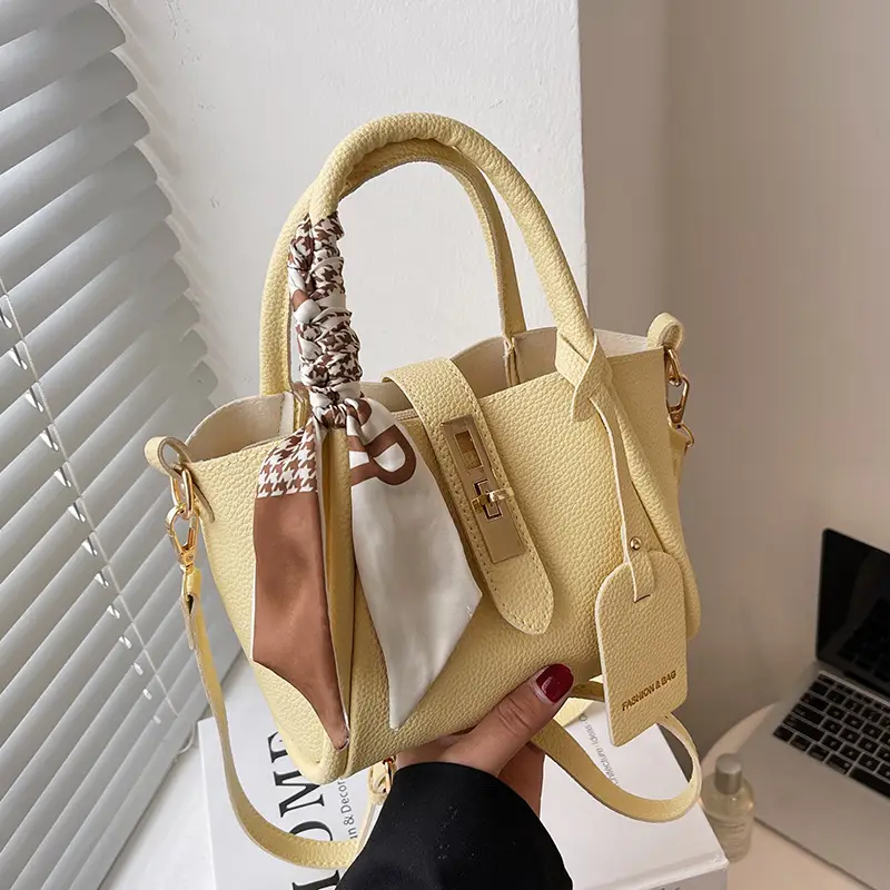 Women's Crossbody Bag Yellow Leather All-match 2024 - Image 3