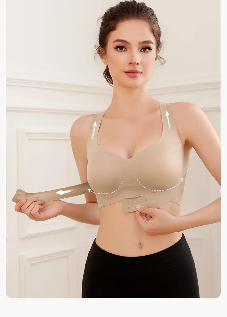 Women's Front Buckle Push Up Bra Beige Small Chest Anti-Sagging — feature 11