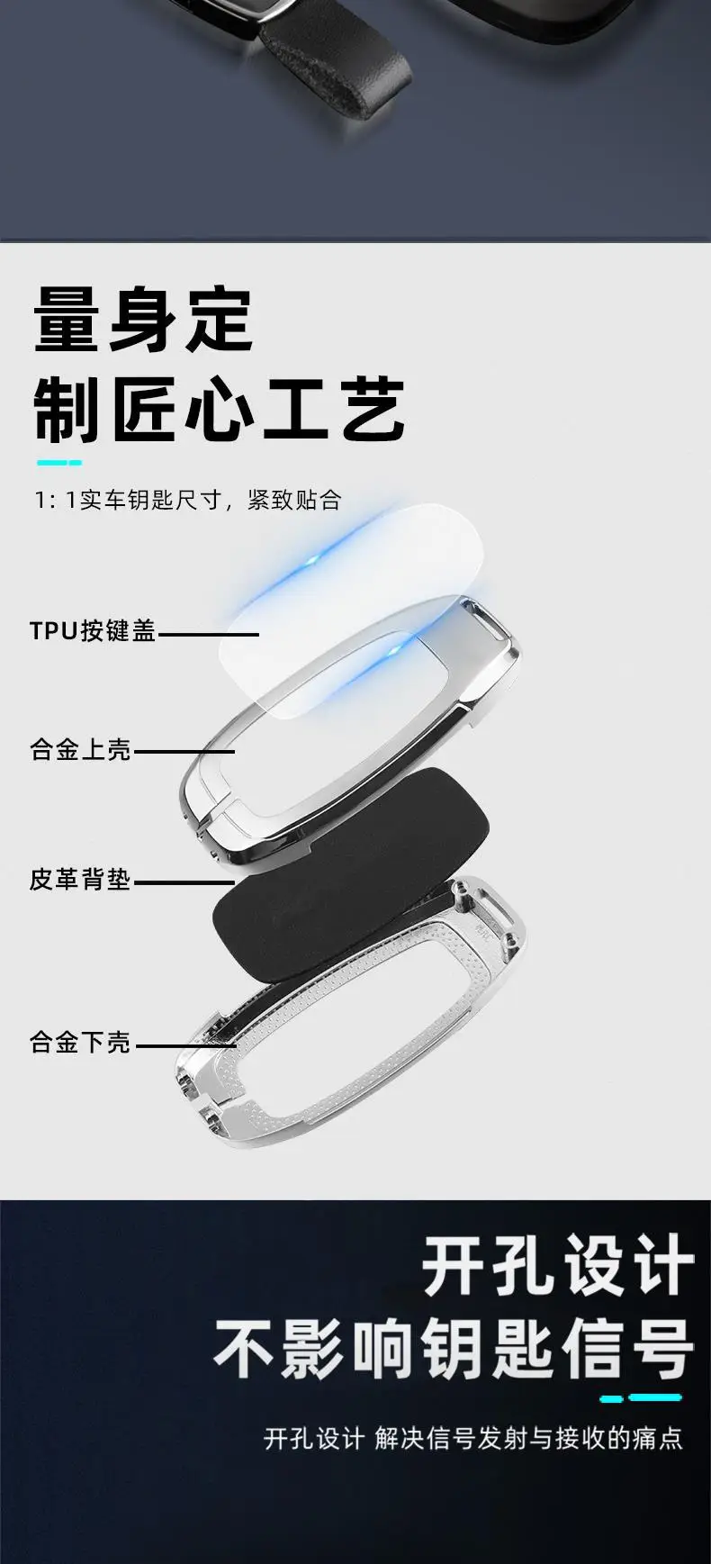 Beijing Hyundai Elantra Key Set 7th Generation Elantra Elite Edition Special Metal Car Bag Buckle Case for Men — feature 4