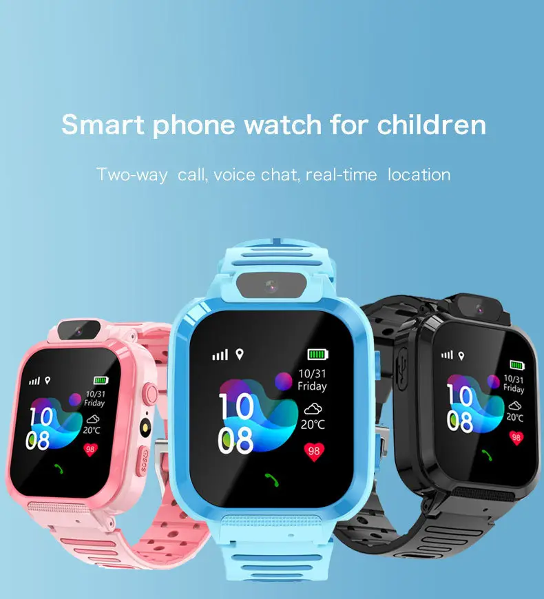 Foreign trade cross-border children's smart phone watch waterproof Q12 English multi-language gps positioning factory batch — feature 1