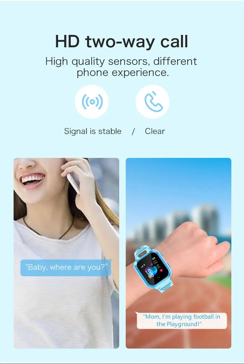 Foreign trade cross-border children's smart phone watch waterproof Q12 English multi-language gps positioning factory batch — feature 3