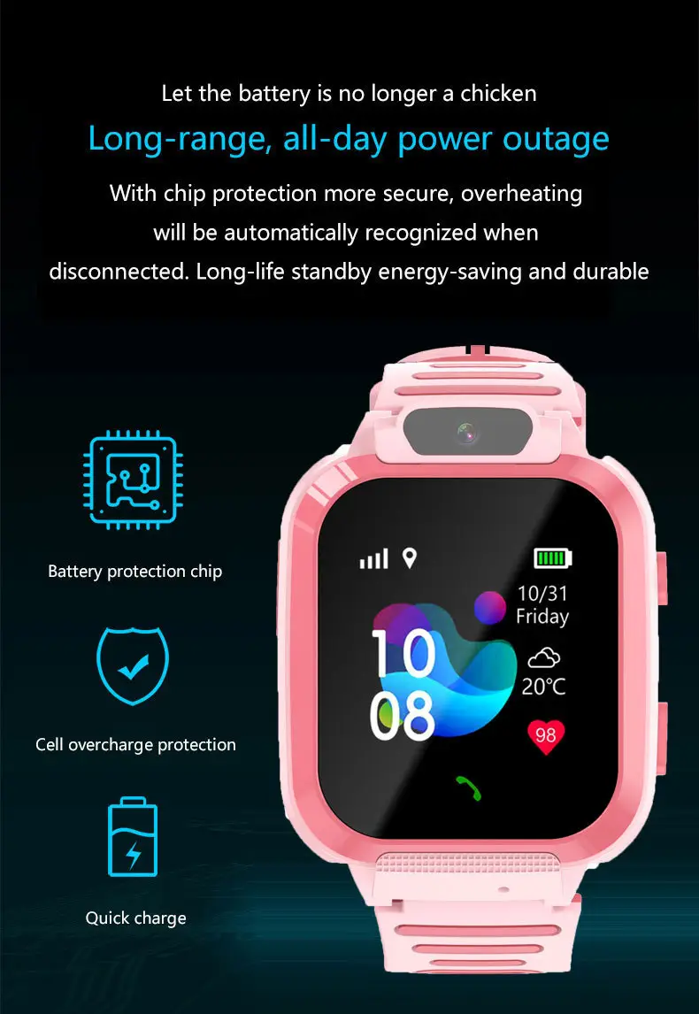 Foreign trade cross-border children's smart phone watch waterproof Q12 English multi-language gps positioning factory batch — feature 4