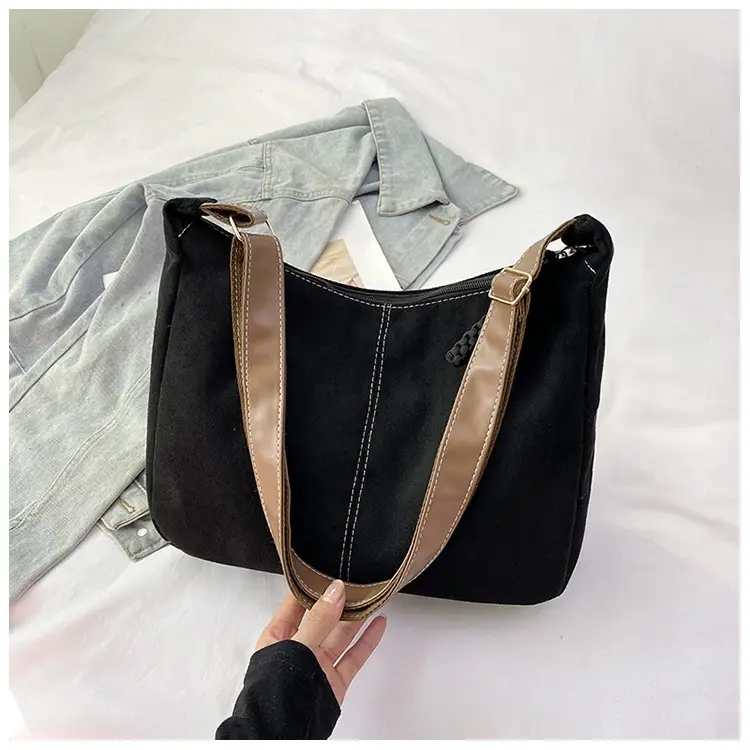 Suede Tote Bag Beige Large Capacity Shoulder Commute — feature 10