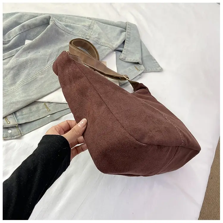 Suede Tote Bag Beige Large Capacity Shoulder Commute — feature 17