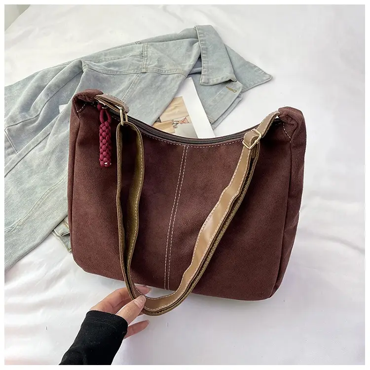 Suede Tote Bag Beige Large Capacity Shoulder Commute — feature 20