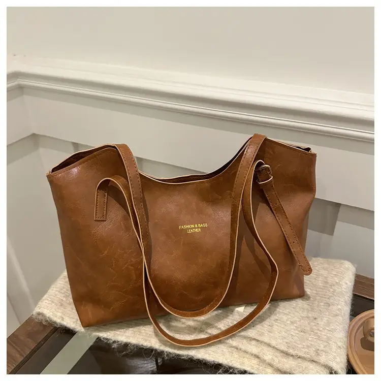 Women's Retro Tote Bag Large Capacity Brown — feature 25