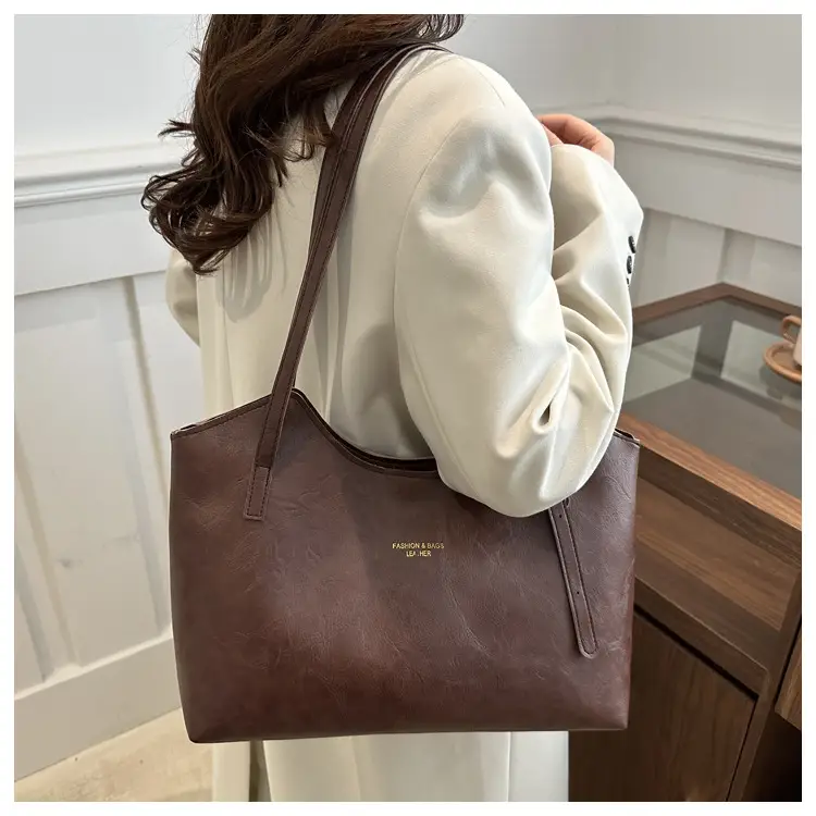 Women's Retro Tote Bag Large Capacity Brown — feature 7
