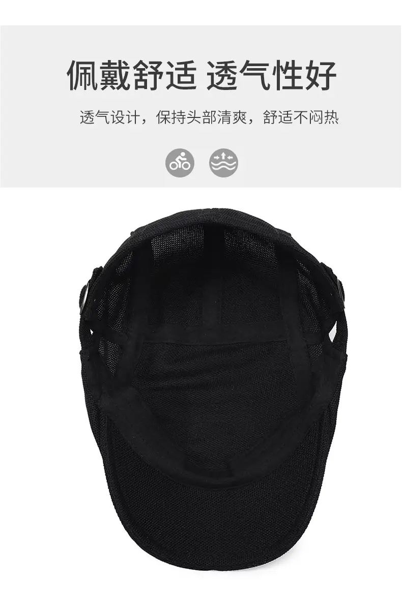Men's Black Net Cap Summer Sun Hat — feature 5