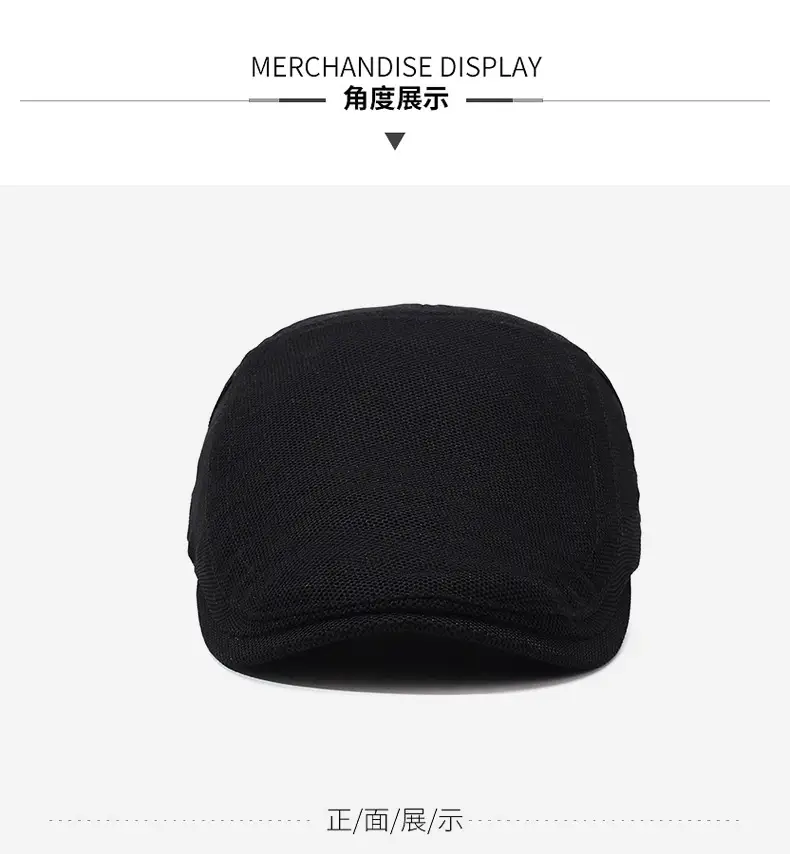 Men's Black Net Cap Summer Sun Hat — feature 8