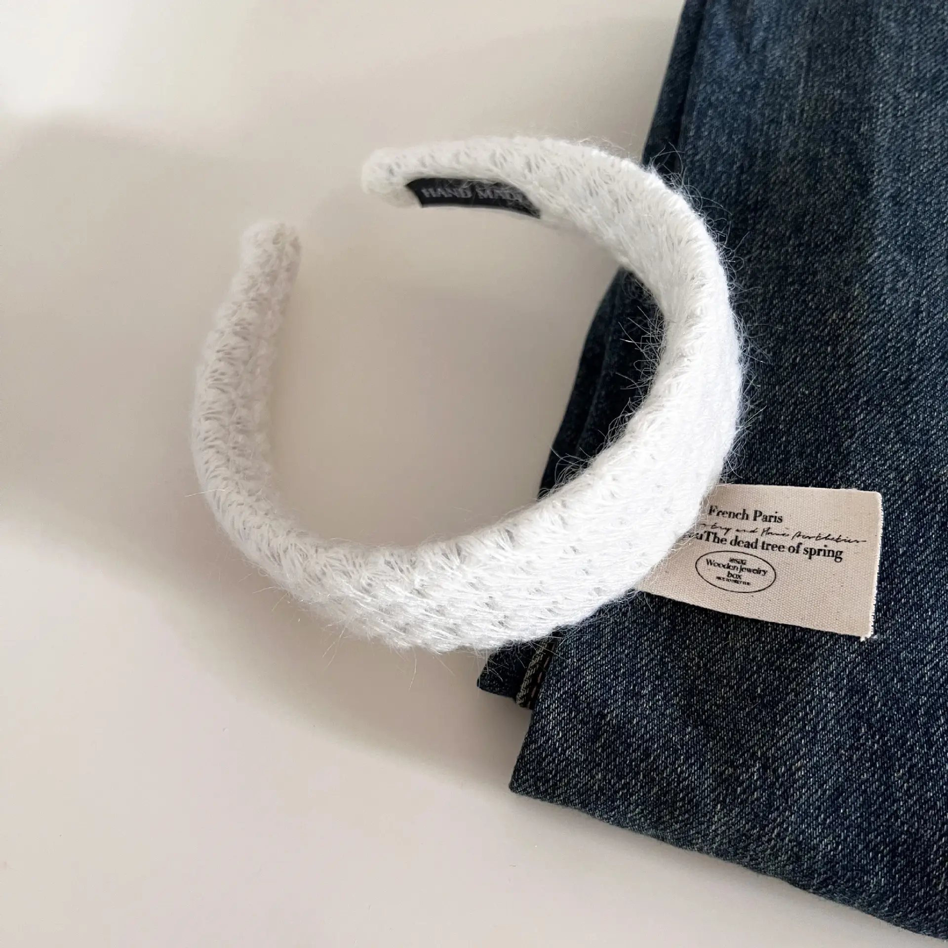 Women Wool Hair Hoop Blue Winter Warm
