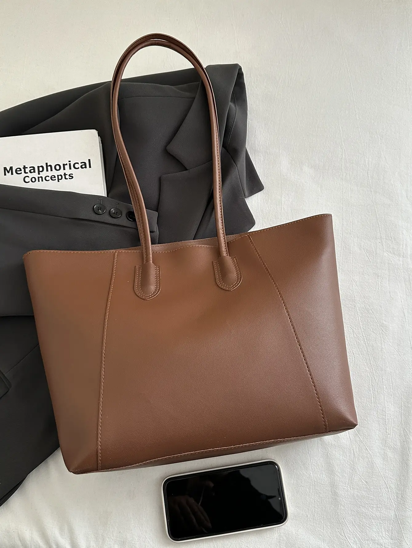 Brown Woolen Shoulder Bag for Women Winter Commute — feature 5