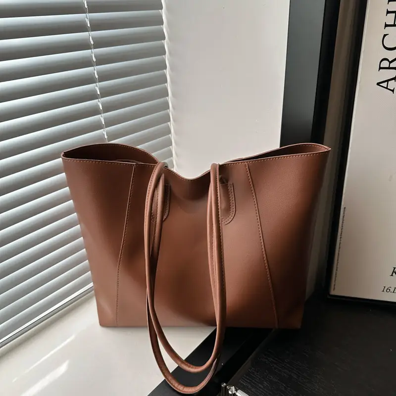 Brown Woolen Shoulder Bag for Women Winter Commute - Image 2