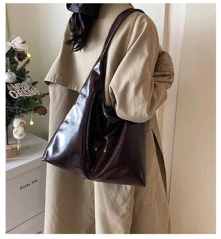 Black Soft Leather Large Tote Bag for Women — feature 2