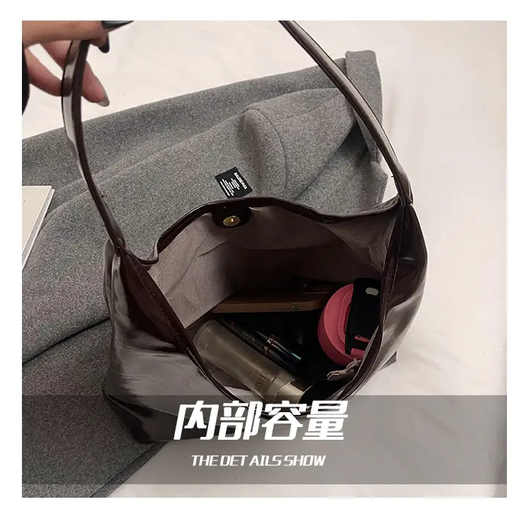 Black Soft Leather Large Tote Bag for Women — feature 5