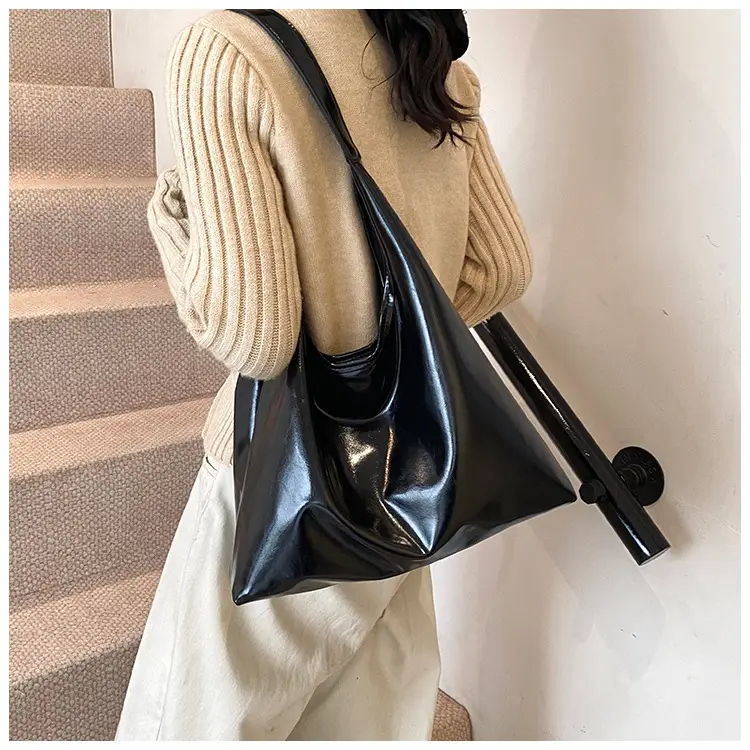 Black Soft Leather Large Tote Bag for Women — feature 9