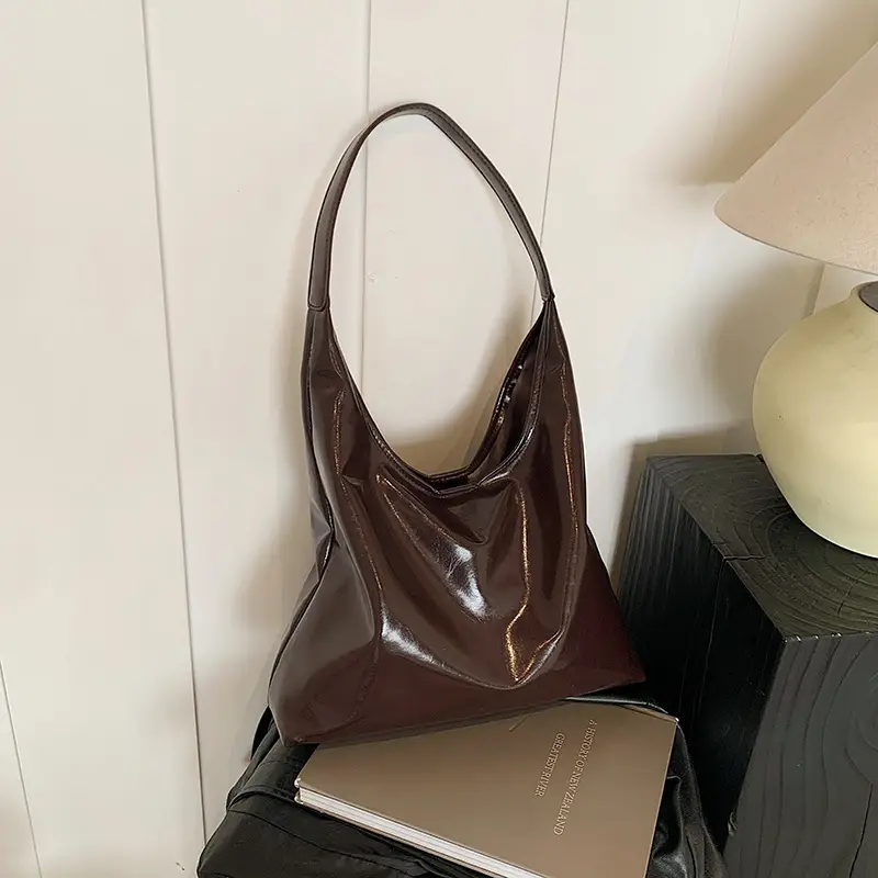 Black Soft Leather Large Tote Bag for Women - Image 2
