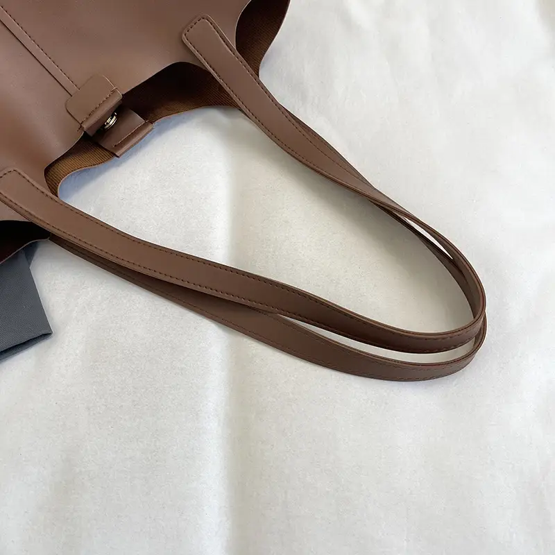 Vintage Brown Leather Tote Bag for Women Large Capacity - Image 7
