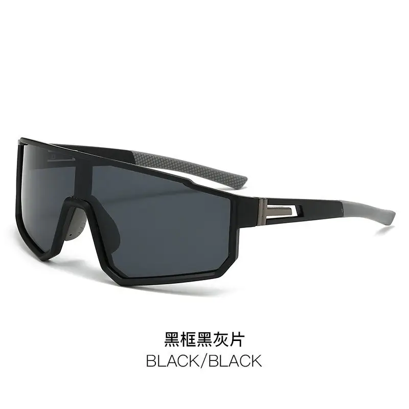 Men Windproof Running Sports Sunglasses Red Orange Lens