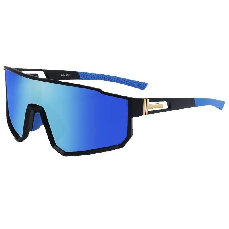 Men Windproof Running Sports Sunglasses Red Orange Lens