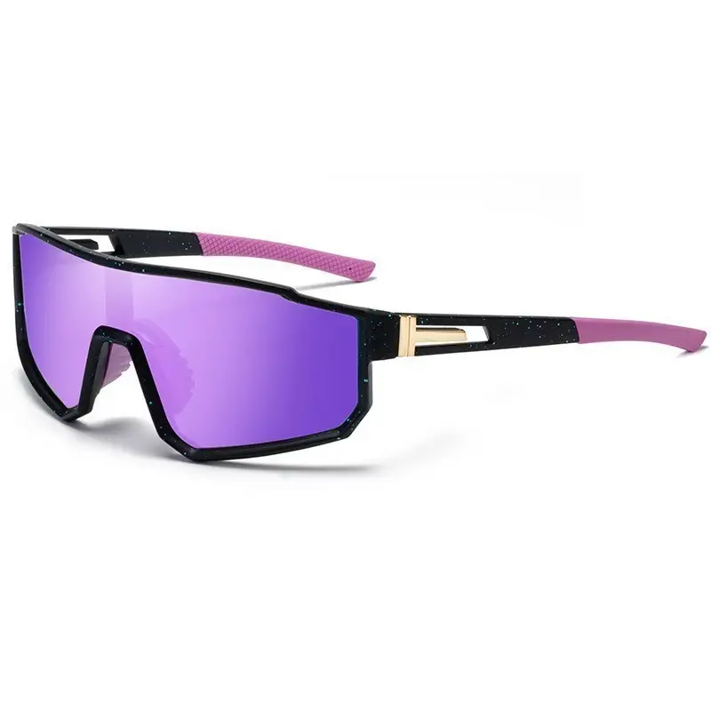 Men Windproof Running Sports Sunglasses Red Orange Lens