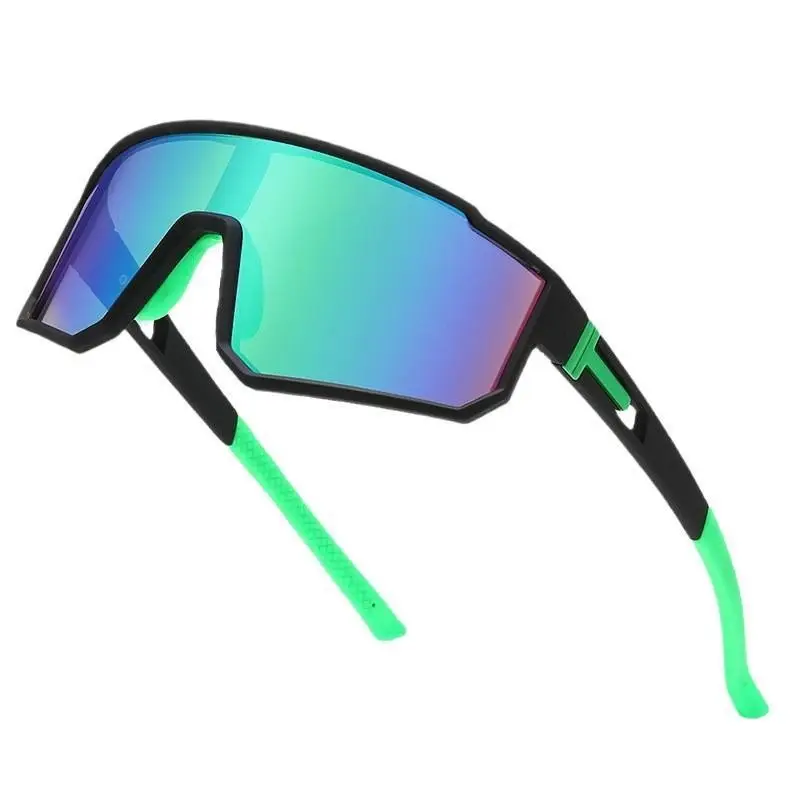 Men Windproof Running Sports Sunglasses Red Orange Lens
