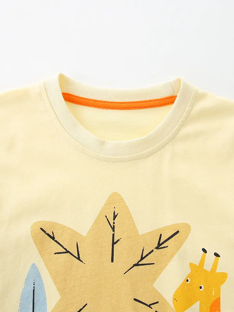 Kids Cotton T-shirt with Forest Design Two-Piece Set - Image 5