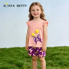 Kids Cotton T-shirt with Forest Design Two-Piece Set — feature 12