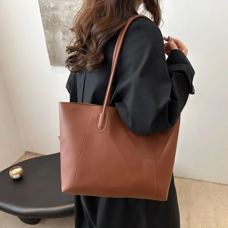 2024 Winter Retro Brown Tote Bag Women Korean Style - Image 6