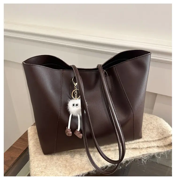 2024 Winter Retro Brown Tote Bag Women Korean Style - Image 2