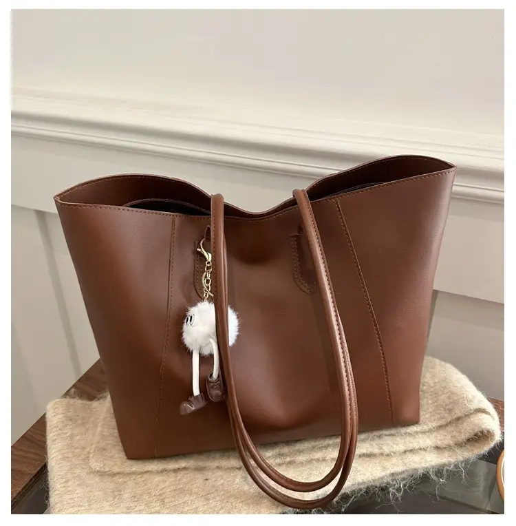 2024 Winter Retro Brown Tote Bag Women Korean Style - Image 4