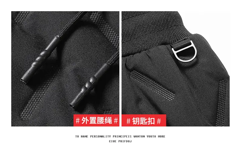 Cross-border plus size Winter Windproof Waterproof fleece-lined Cotton Pants Lambskin Thickened Men's Outer Wear Sports Casual Pants for Men — feature 13