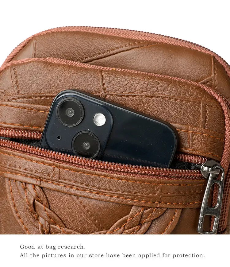Pink Textured Crossbody Phone Bag for Women — feature 16