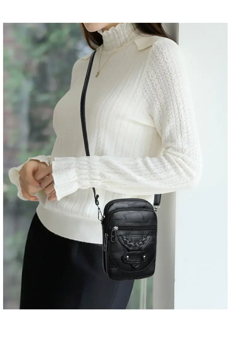 Pink Textured Crossbody Phone Bag for Women — feature 22