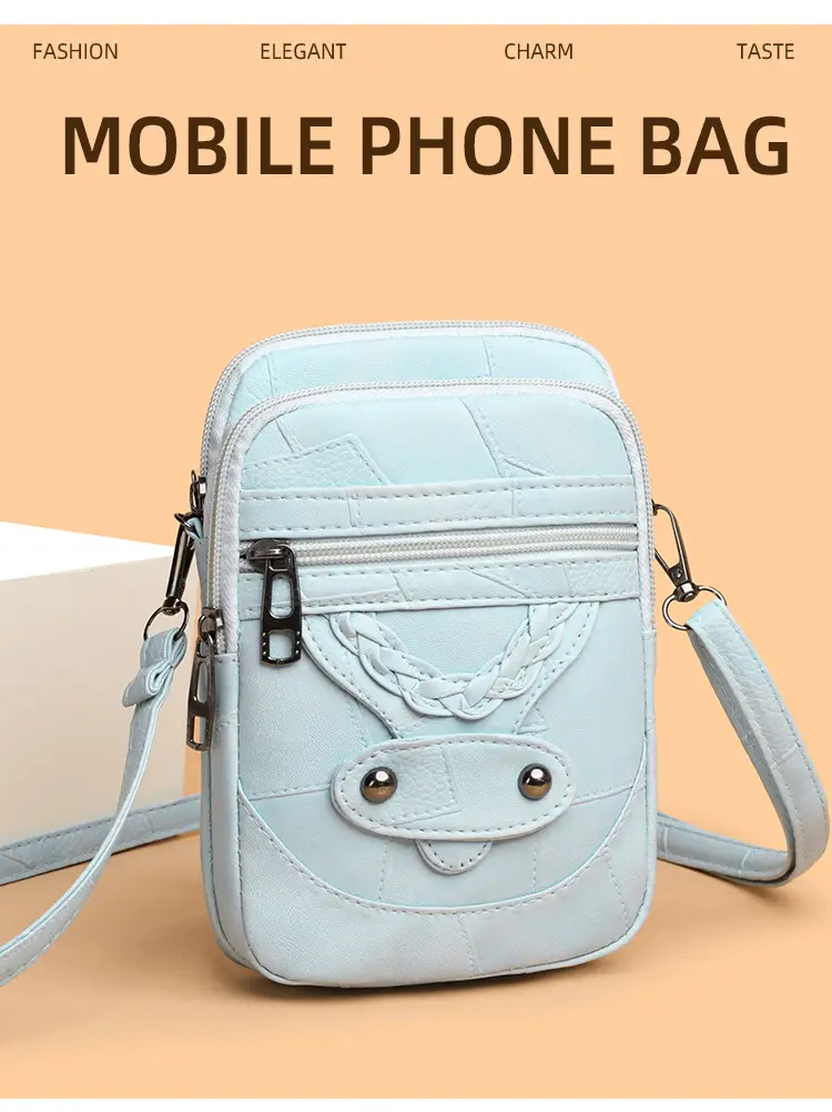 Pink Textured Crossbody Phone Bag for Women — feature 3