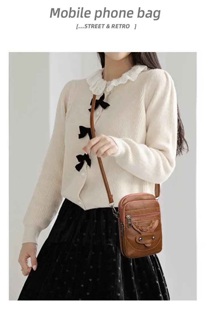 Pink Textured Crossbody Phone Bag for Women — feature 7