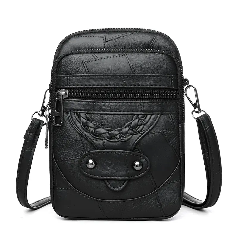 Pink Textured Crossbody Phone Bag for Women