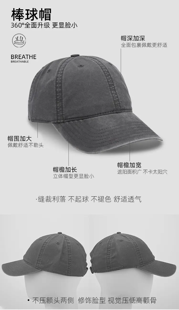 Unisex Light Blue Cotton Baseball Cap — feature 8