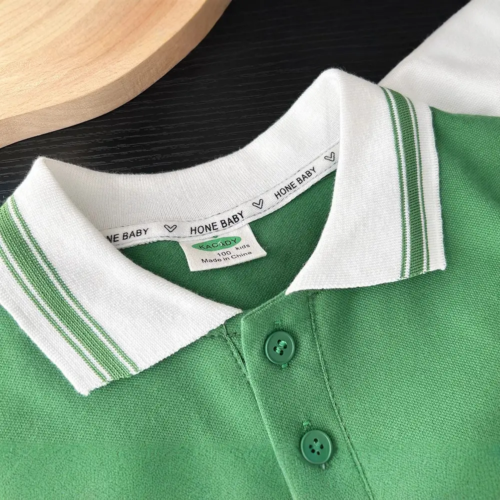 2025 Green Boys Polo Shirt Baby Handsome All-match Casual Short-sleeved T-shirt - Image 6