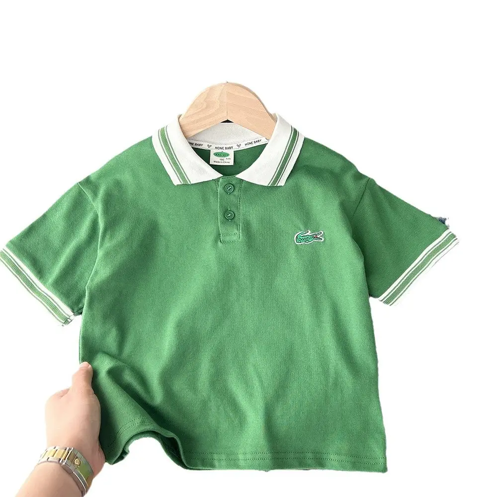 2025 Green Boys Polo Shirt Baby Handsome All-match Casual Short-sleeved T-shirt - Image 7