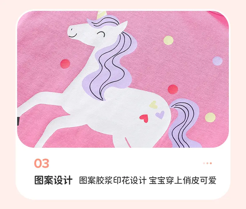 Little Unicorn Cotton T-Shirt Pink for Girls — feature 23